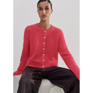 ME+EM Pink Alpaca Wool Blend Button Front Cardigan Sweater Women's